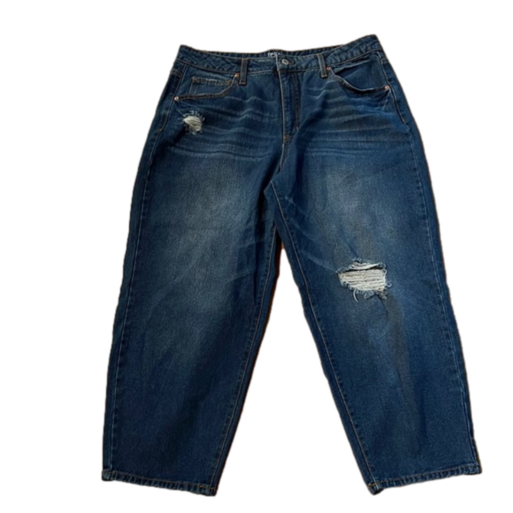 Time and Tru dristress high rise jeans size 16 .